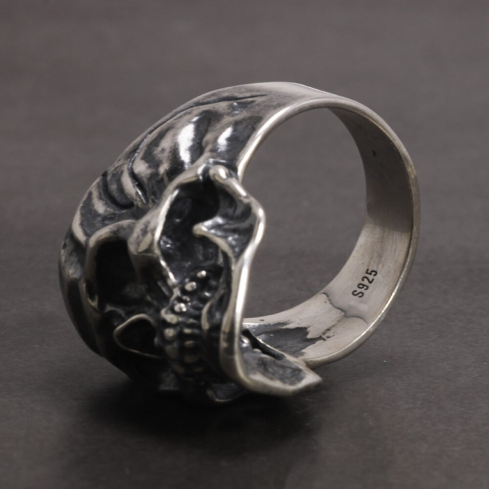 WKXZMTR Skull Motorcycle Biker Ring - Gothic 1%er Jewelry, Metal...